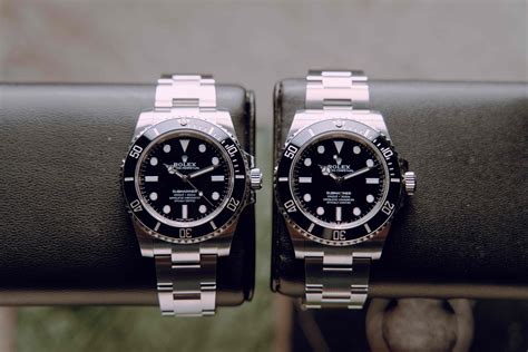 rolex submariner hands|Rolex 114060 vs 124060.